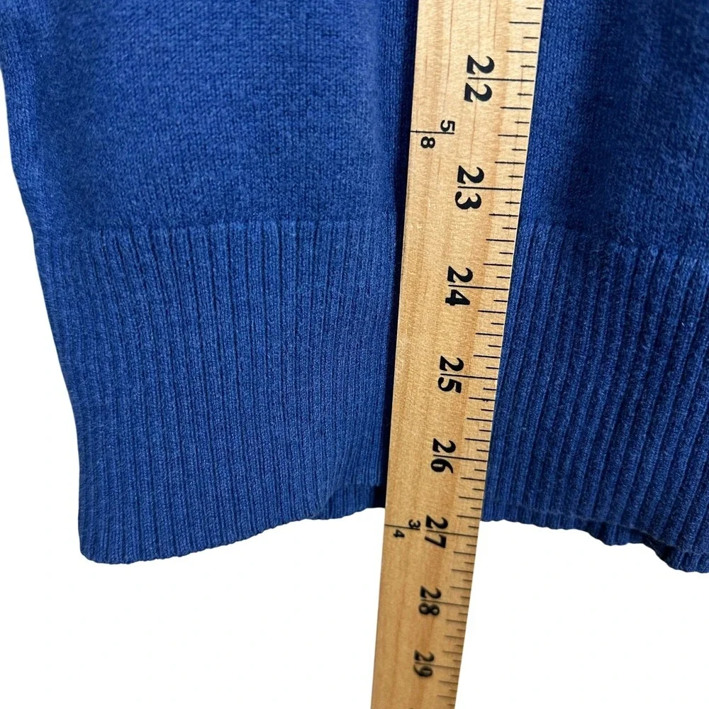 Banana Republic Cobalt Blue Indigo Quarter Zip Cotton Cashmere Sweater Men's M